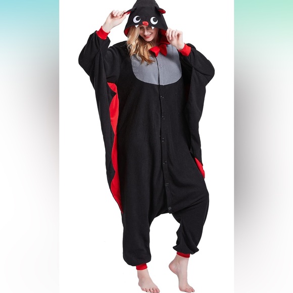 Bat Adult Onesie Pajamas Halloween Cosplay Outfit Magicalani Brand Size S - Picture 3 of 10